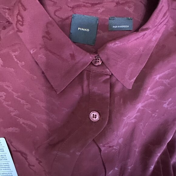 Pinko Midi Shirt Dress With Fluid Logo - Picture 6 of 7